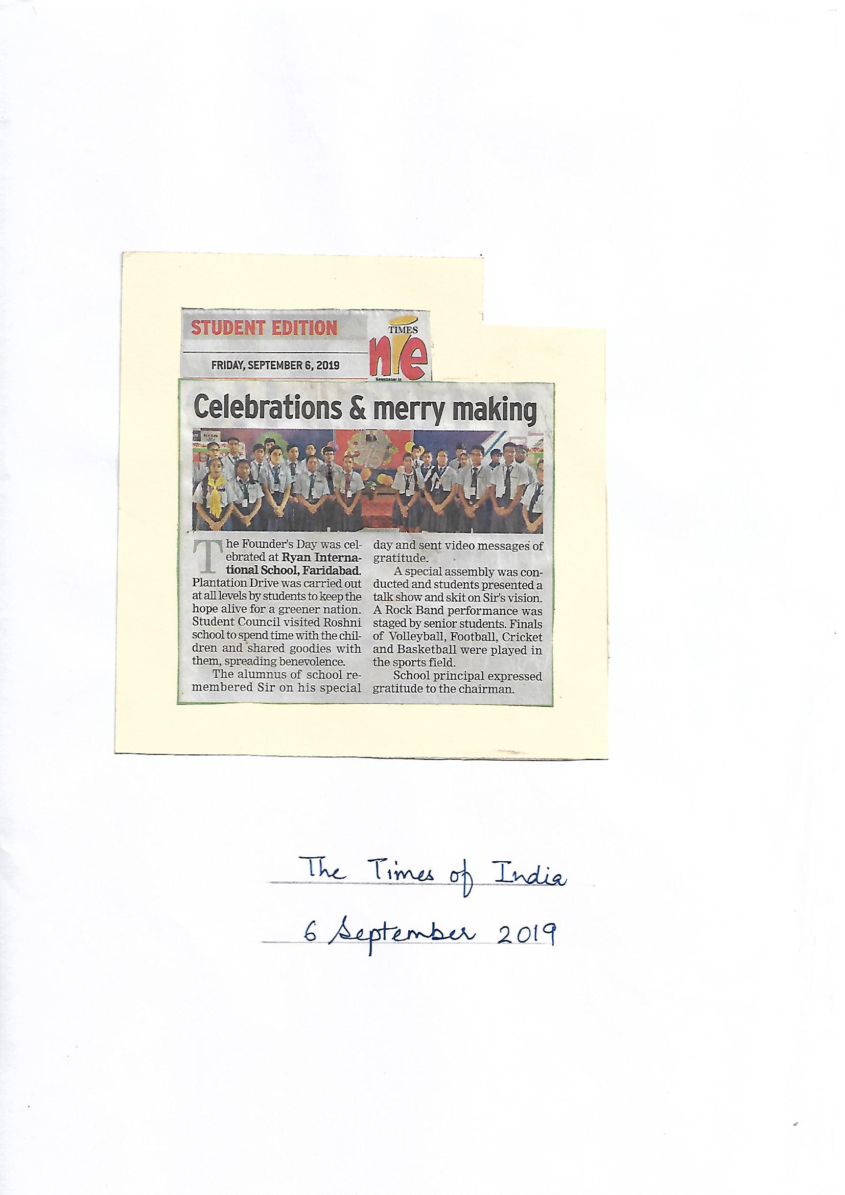 Celebrations and merry making - Ryan International School, Faridabad